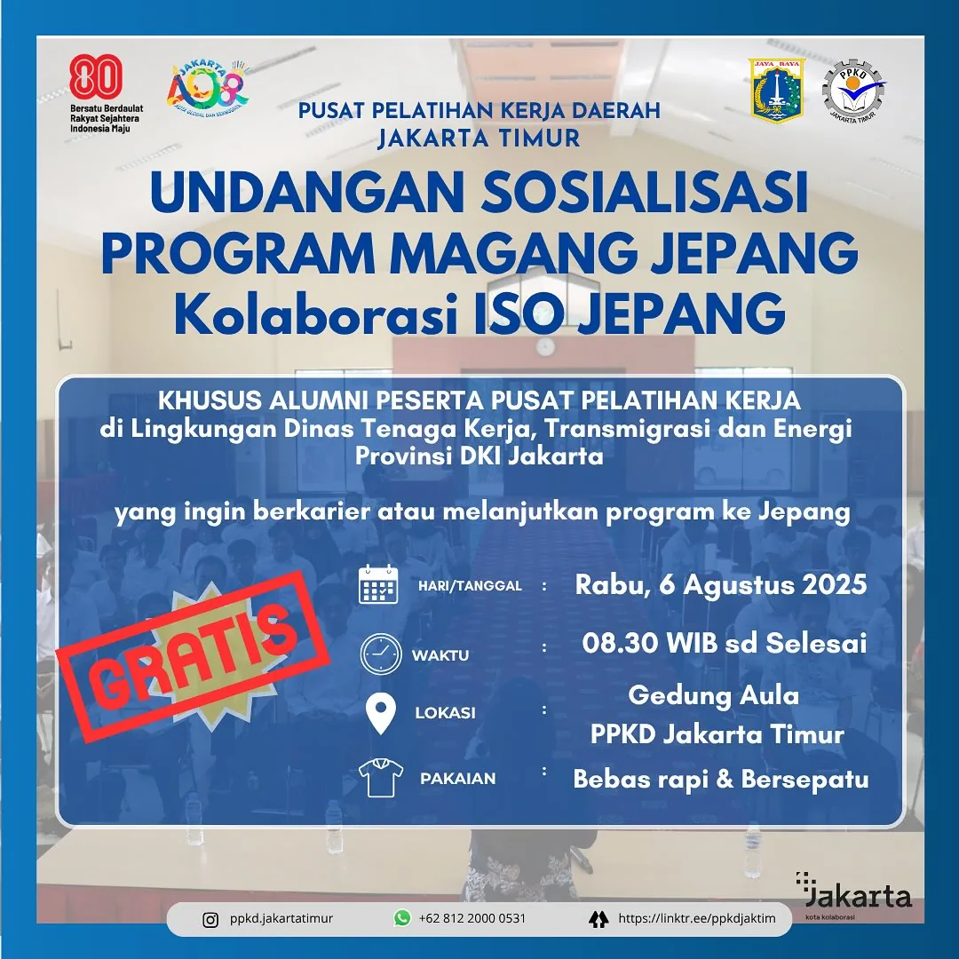 UNDANGAN SOSIALISASI PROGRAM MAGANG JEPANG – PPKD KABUPATEN TASIKMALAYA